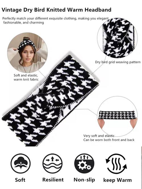 Women's Retro High Elasticity Knitted Headbands Set