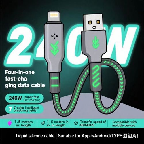 The coolest 4 in 1 LED glowing charger ever!