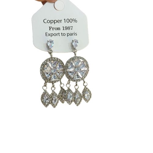 2025 new heavy-duty micro-inlaid zircon dreamcatcher ear studs