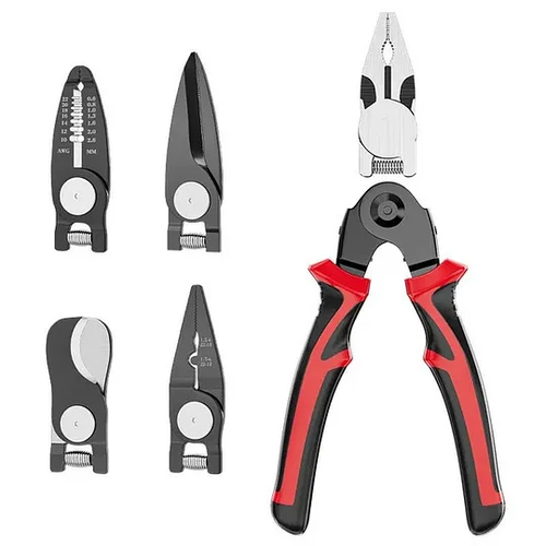Multifunctional 5-in-1 Interchangeable Head Pliers Tool Set