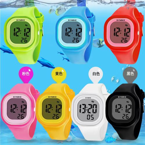 SYNOKE's best-selling jelly Korean version electronic watch for both boys and girls, a waterproof seven-color luminous silicone electronic watch for women