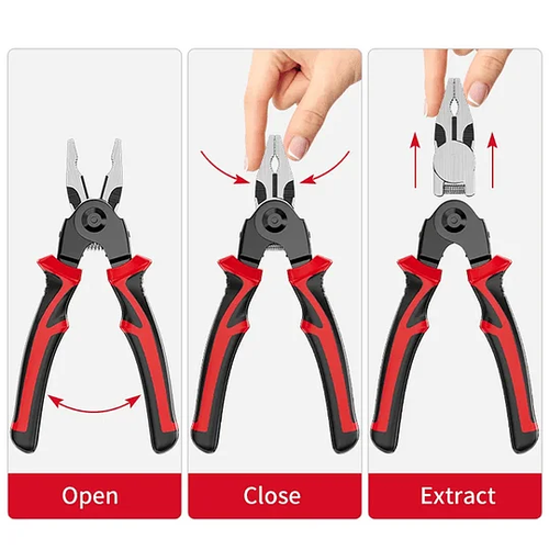 Multifunctional 5-in-1 Interchangeable Head Pliers Tool Set