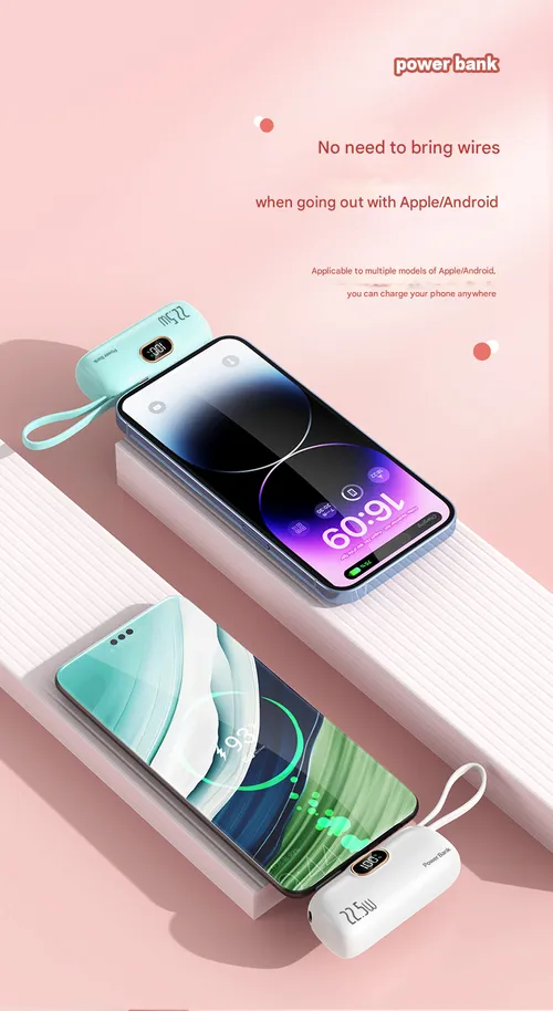 🌟🔥5000mAh Mini Portable Charger Power Bank for Phone--Color: White