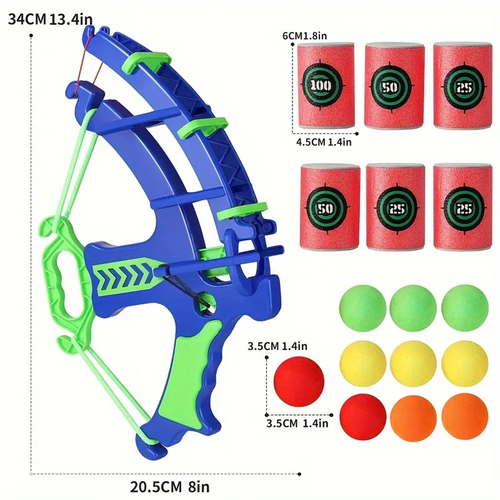 Fun children's sports toy bow and arrow set, soft pinball target shooting practice and educational outdoor toys, suitable for boys and girls