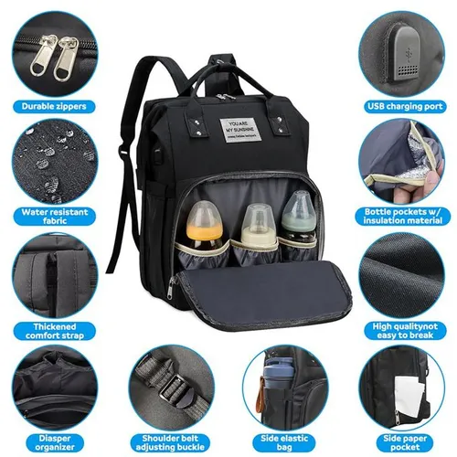Waterproof Multifunctional Folding Baby Crib and Diaper Bag