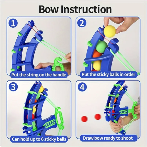 Fun children's sports toy bow and arrow set, soft pinball target shooting practice and educational outdoor toys, suitable for boys and girls