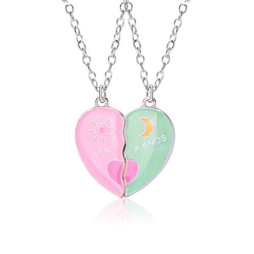 Cartoon children's necklace with sun and moon alloy oil drops