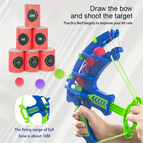 Fun children's sports toy bow and arrow set, soft pinball target shooting practice and educational outdoor toys, suitable for boys and girls