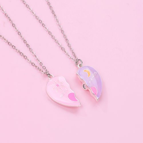 Cartoon children's necklace with sun and moon alloy oil drops