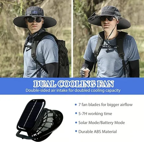 🏆 50K+ SOLD! 70% OFF – Almost Gone-⚡2025 New Ultralight Solar Fan Sun Hat – Lighter Than a Baseball!