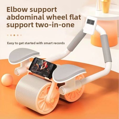 The abdominal training wheel retracts automatically