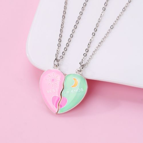 Cartoon children's necklace with sun and moon alloy oil drops