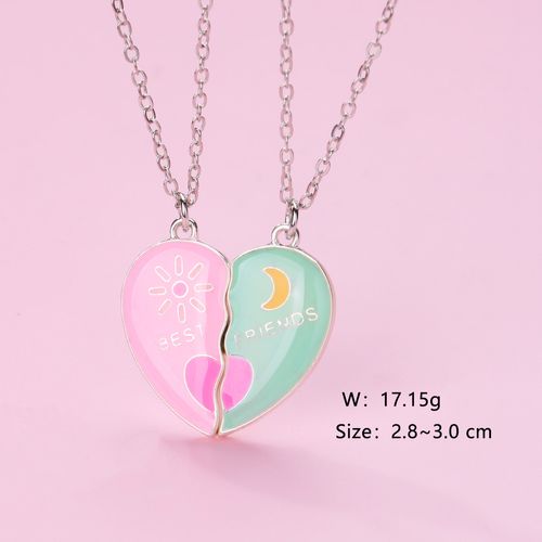 Cartoon children's necklace with sun and moon alloy oil drops