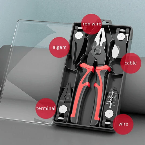 Multifunctional 5-in-1 Interchangeable Head Pliers Tool Set