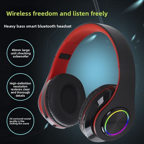 B39 light-emitting over-ear Bluetooth headphones