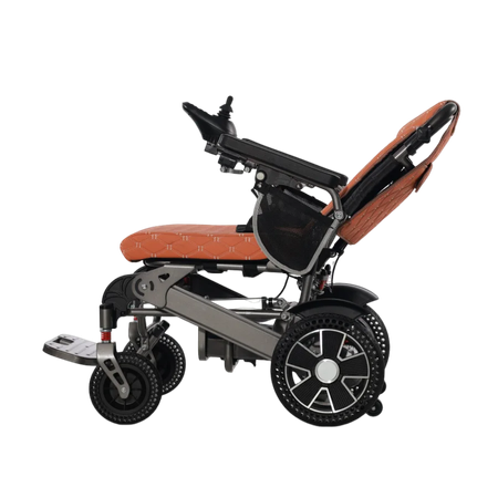 Electric folding aluminum alloy electric wheelchair electromagnetic brake high quality electric wheelchair 60183-L255