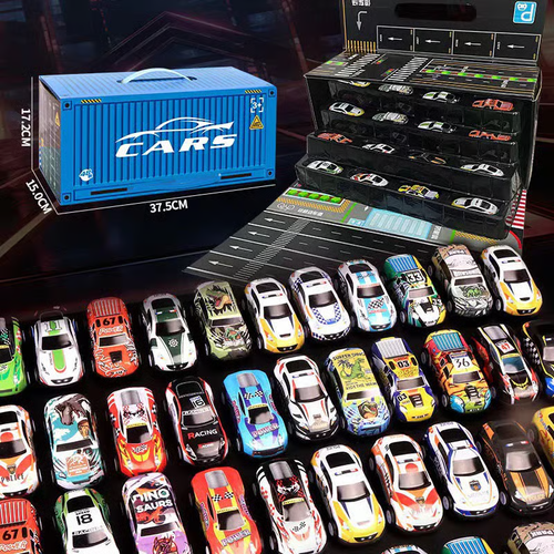 Kids 48-Piece Die-Cast Pull-Back Mini Cars Set