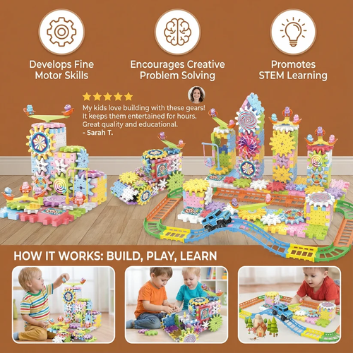 Rotating Montessori Gear Building Toy