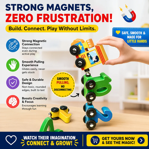 Educational Wooden Magnetic 1–10 Number Train – Learn Through Play