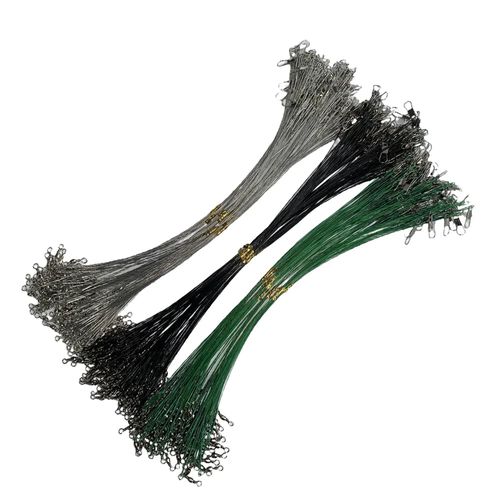 Anti Bite Steel Fishing Line Steel Wire Leader With Swivel Fishing Accessory Lead Core Leash Fishing Wire 15cm 20cm 25cm 30cm