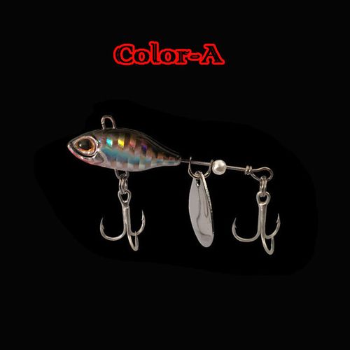 Metal Vib Fishing Lure Vortex Spinning 7g 10g 14g Rotating Sequins Freshwater Hard Bait Vibration Spinner Spoon for Pike Perch