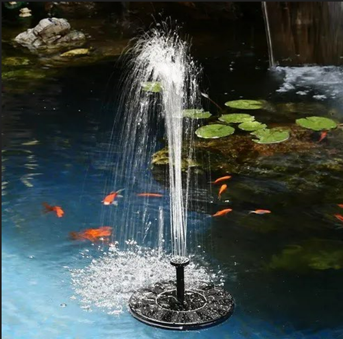 Bird Bath Fish Tank Garden Pond Solar Fountain with 6 Nozzles and Fixer Free Standing Floating Solar Watering Pump