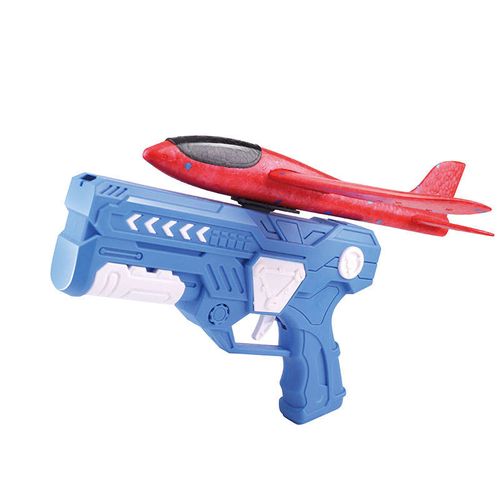 EVA Foam Airplane Launcher Spring-powered Plane Gun One-button Launch Illuminated Hand-thrown Glider Outdoor Play