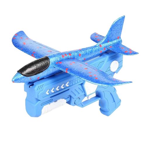 EVA Foam Airplane Launcher Spring-powered Plane Gun One-button Launch Illuminated Hand-thrown Glider Outdoor Play
