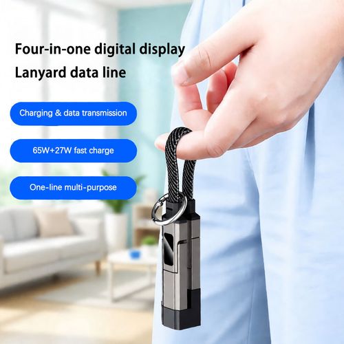 4 in 1 Digital Display Super Fast Charging Keychain Data Line