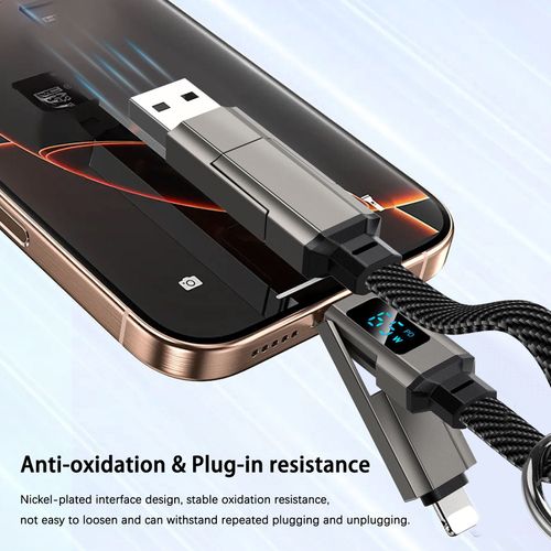 4 in 1 Digital Display Super Fast Charging Keychain Data Line