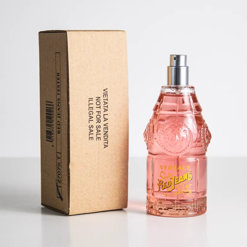 VERSACE範思哲紅色牛仔紅可樂女士淡香水75ml 持久花果調情侶禮物