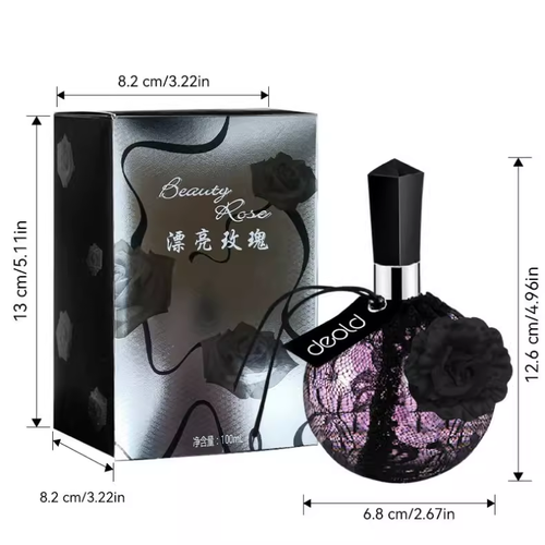 法式玫瑰黑色蕾丝香水优雅清新淡香花果香调女士浪漫香水官方旗舰