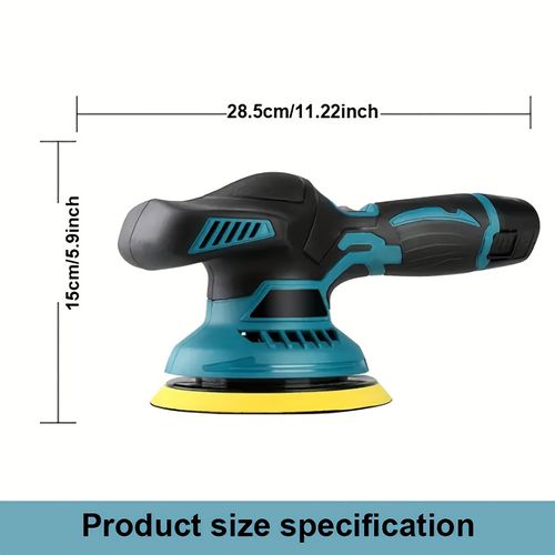 Cordless car polisher, car polishing kit, with battery, 8-speed adjustable, maximum speed 5000 RPM, 5-inch polishing pad with button, suitable for car detailing and scratch removal