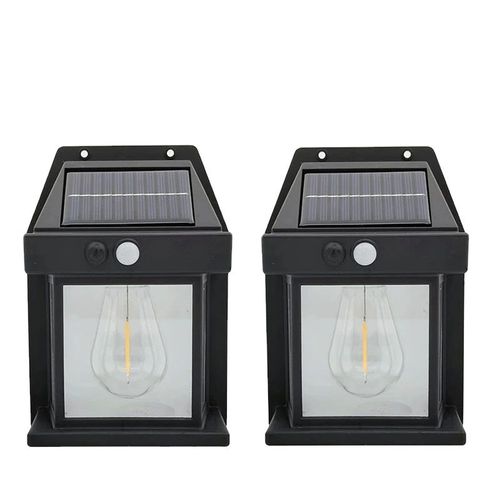Solar outdoor wall light, human body induction, three-mode tungsten wall light, garden villa courtyard night light, rainproof
