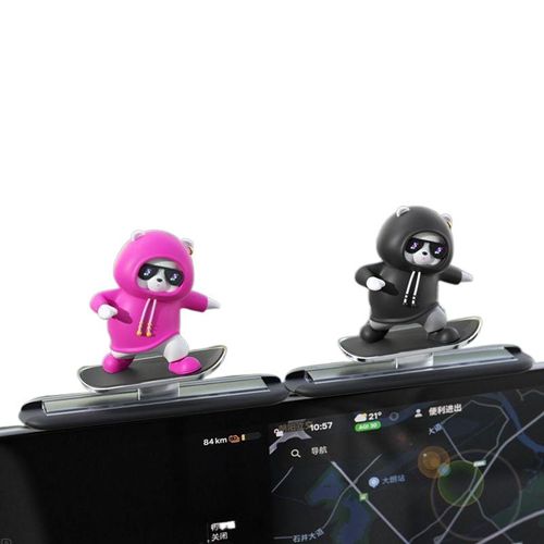 Sliding car skateboard ornaments cartoon new center console bear ornament car screen creative dynamic decoration