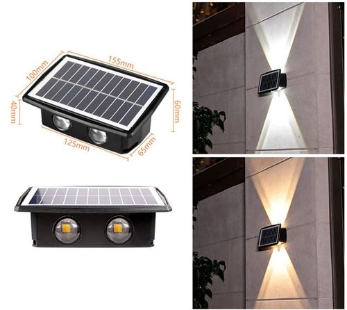 Solar convex lens wall light wall washer home advanced waterproof landscape light