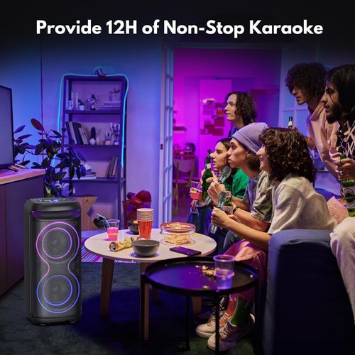 Outdoor colorful lights home karaoke subwoofer Bluetooth speaker portable all-in-one