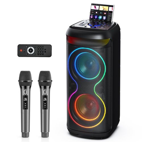 Outdoor colorful lights home karaoke subwoofer Bluetooth speaker portable all-in-one