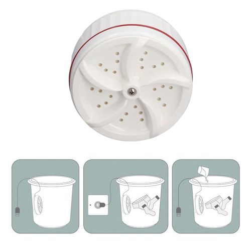 Folding mini washing machine small student dormitory ultrasonic vibration portable laundry artifact