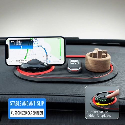 Multi-functional 4-in-1 car mobile phone anti-slip mat can hide the number plate of the mobile phone navigation bracket customization