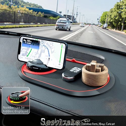 Multi-functional 4-in-1 car mobile phone anti-slip mat can hide the number plate of the mobile phone navigation bracket customization