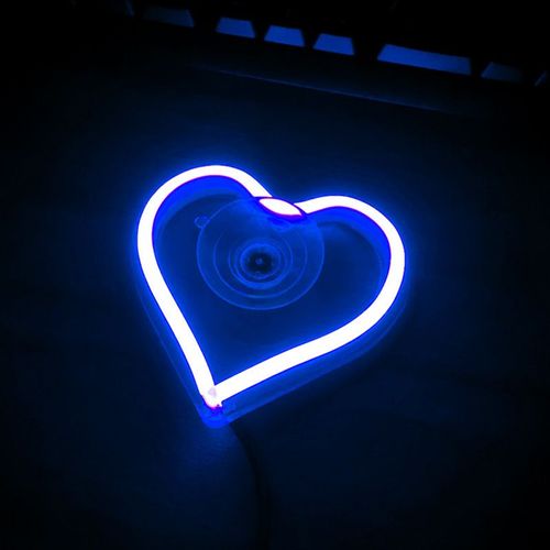 Wiring-free car triangular window luminous LED interior decoration love atmosphere light battery model modified neon window