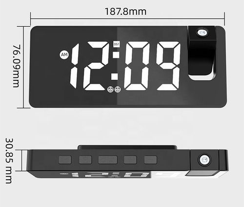 Multi-function projection alarm clock USB charging large screen digital display LED mirror clock electronic digital clock