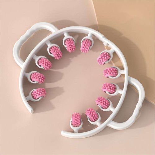 Cellulite Portable Indoor Sports Yoga 12 Wheels Exercise Handheld Plastic Body Folding Foam Leg Roller Massager Hand Roller