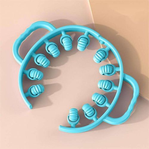 Cellulite Portable Indoor Sports Yoga 12 Wheels Exercise Handheld Plastic Body Folding Foam Leg Roller Massager Hand Roller