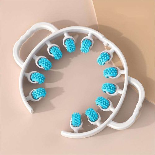 Cellulite Portable Indoor Sports Yoga 12 Wheels Exercise Handheld Plastic Body Folding Foam Leg Roller Massager Hand Roller
