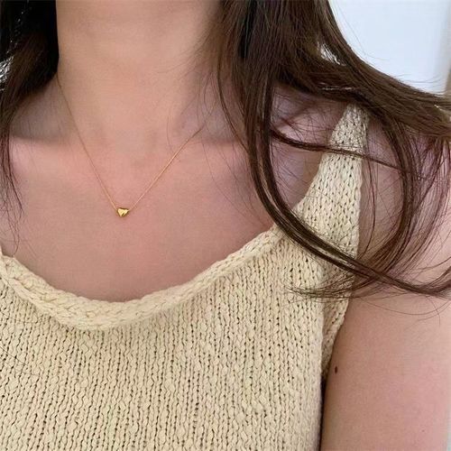 Minimally exquisite niche light luxury love necklace pendant necklace that does not fade 18K rose gold titanium steel lock chain for women