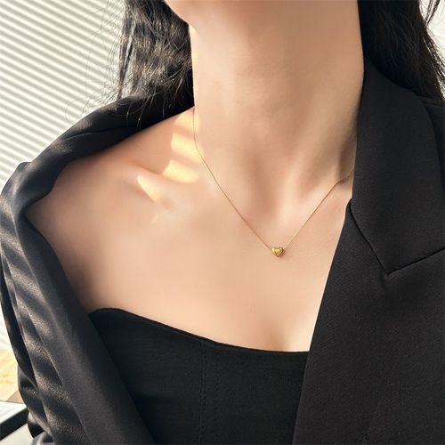 Minimally exquisite niche light luxury love necklace pendant necklace that does not fade 18K rose gold titanium steel lock chain for women