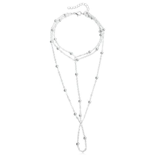 Exotic retro fashion multi-layer tassel ankle chain women's metal chain instep chain cos palace style foot decoration（2 pieces））