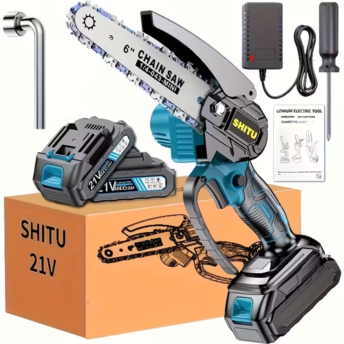 Cordless chainsaw, lightweight and portable handheld electric branch saw